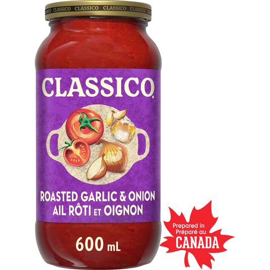 Roasted Garlic & Onion Pasta Sauce, Classico Tomato & Onion 600ML