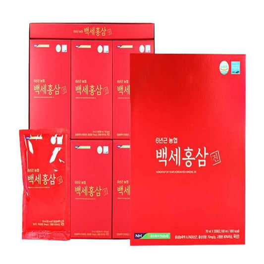 NONGHYUP SIX YEARS KOREAN RED GINSENG JIN 30EA 70ml