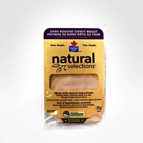 NATURAL SELECTIONS TURKEY BREAST OVEN ROASTED 175G