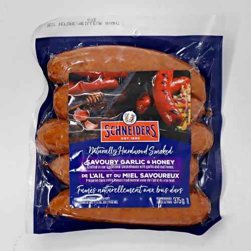 SCHNEIDERS HONEY GARLIC SMOKED SAUSAGE 375G