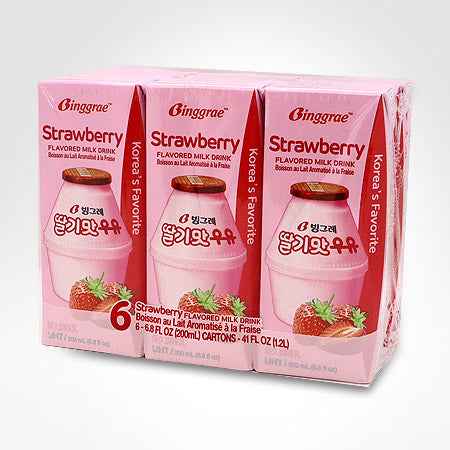 BINGGRAE STRAWBERRY FLAVORED MILK 200ML*6