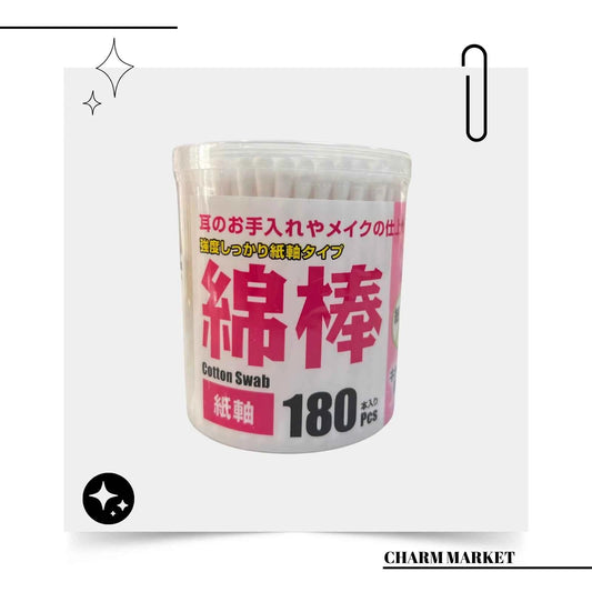 종이축 타입 면봉 180p Cotton Swabs 180pcs PaperStick