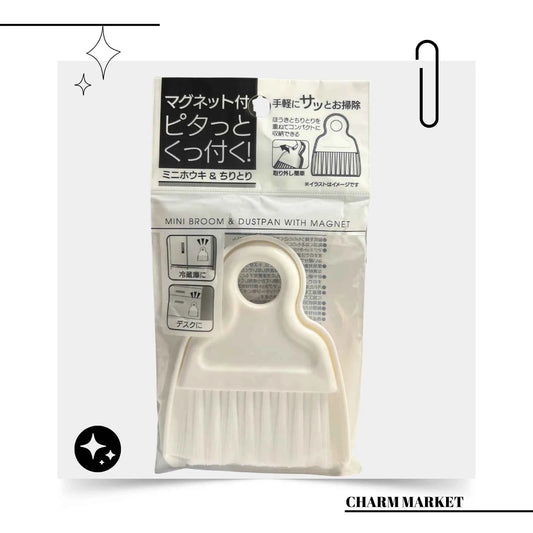 화이트 미니 브룸 & 더스트팬 Mini Broom Dustpan White