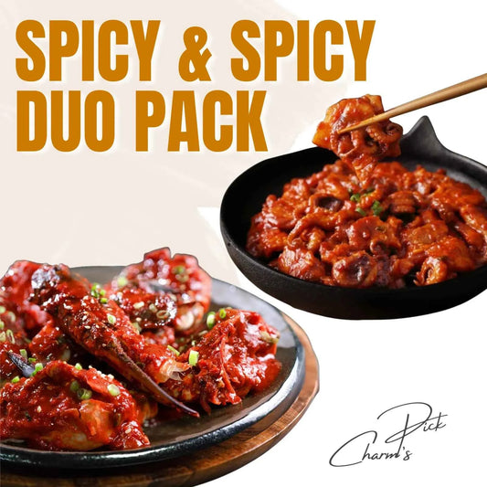 Spicy Crab & Stir-fried Octopus Set | 쭈꾸미 볶음 680g 이도 양념게장 세트
